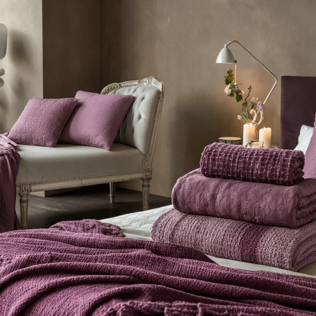 Mauve Throws and Pillows
