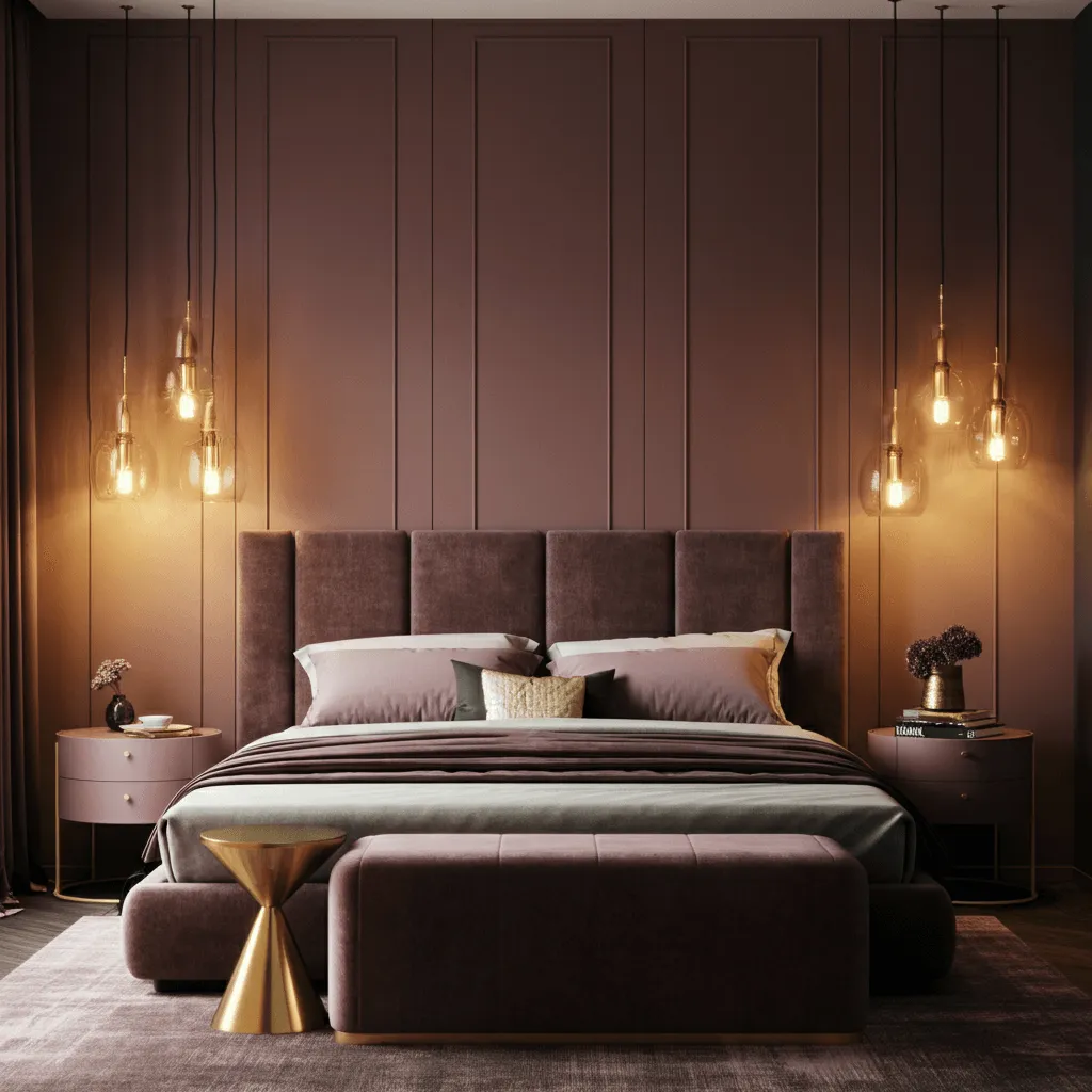 Mauve and Metallic Decor