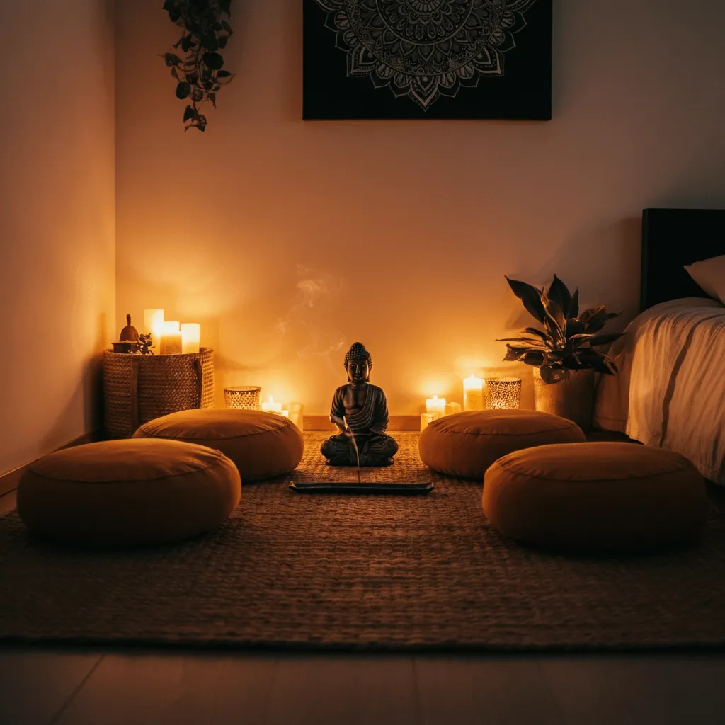 Meditation Nook with Floor Cushions