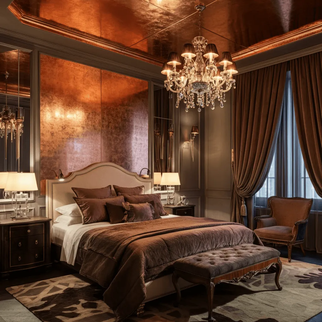 15 Stunning Bedroom Ceiling Ideas to Transform Your Space 9 Metallic Finishes