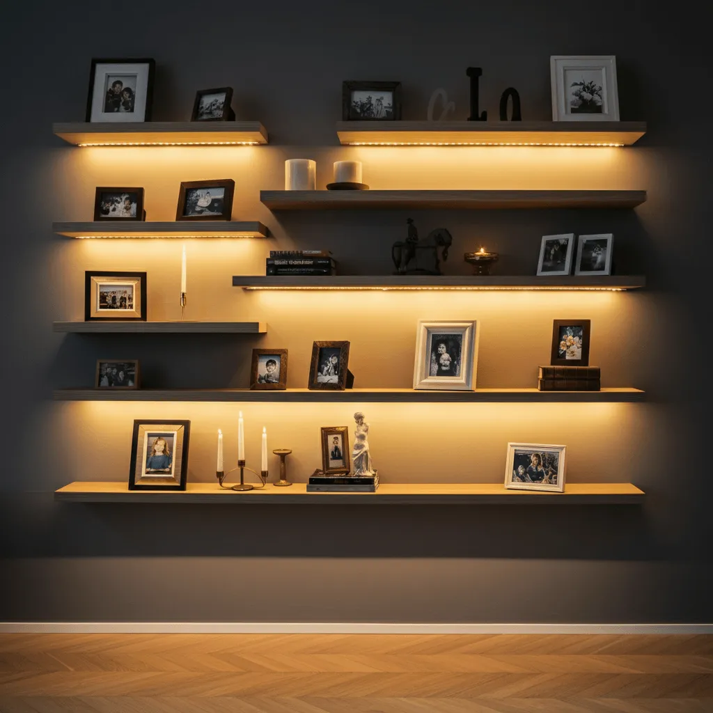 Minimalist Floating Shelves Collage