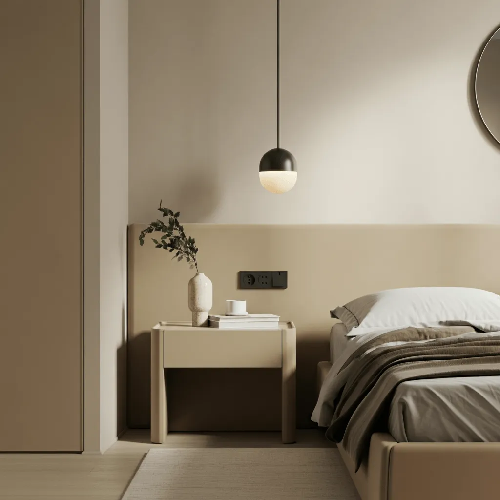 Minimalist Tan Bedroom