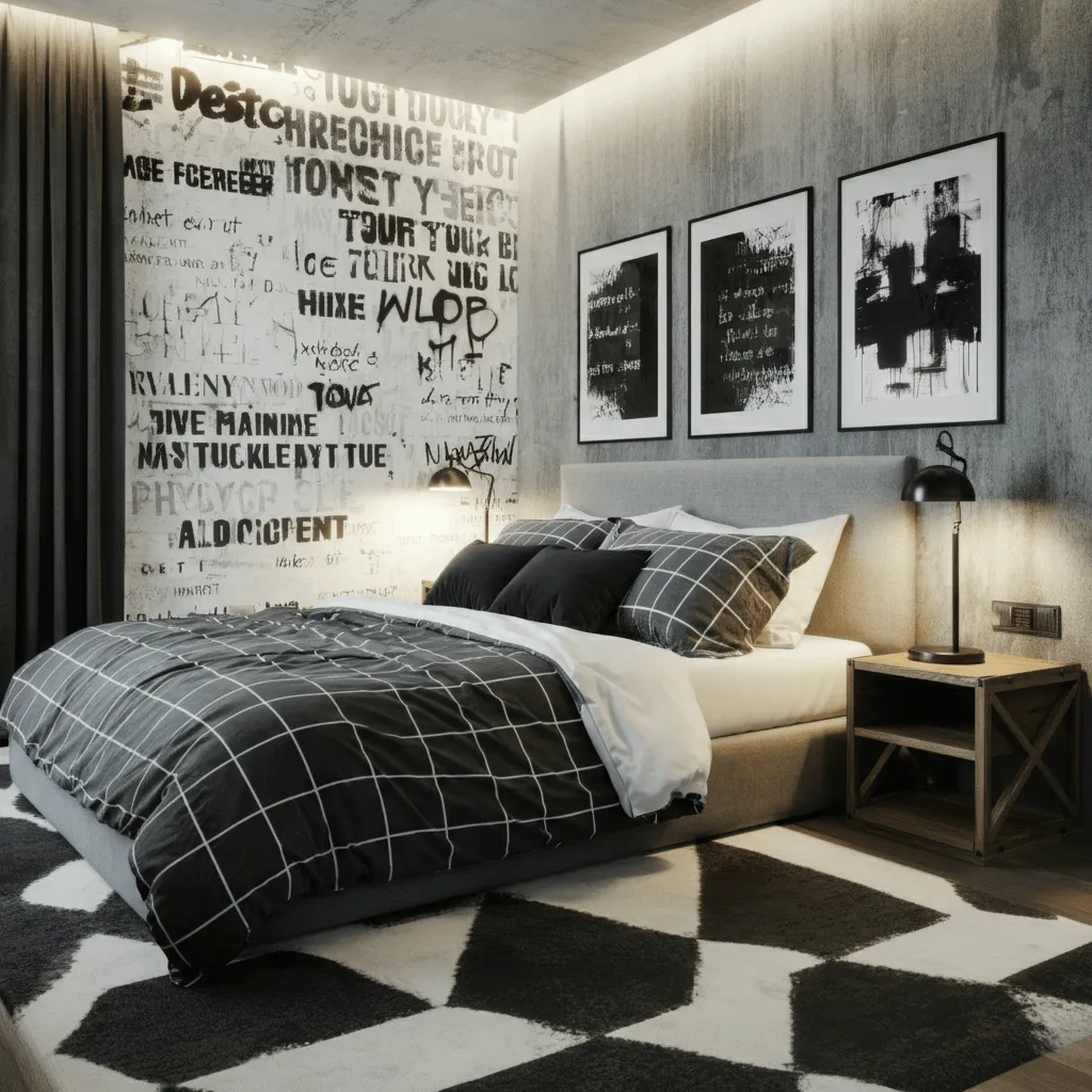 10 Bedroom Grunge Ideas That Scream Cool Without Even Trying 3 Minimalistic Black and White Grunge