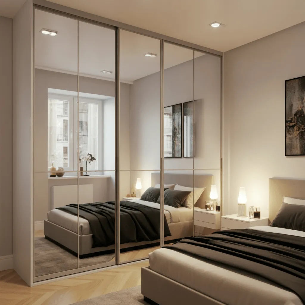 Mirrored Sliding Cupboards