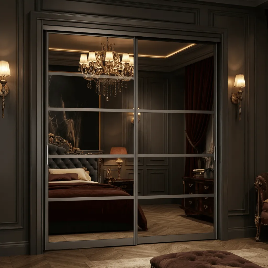 These Bedroom Door Designs Are So Stylish, They Steal the Spotlight 8 Mirrored Sliding Door