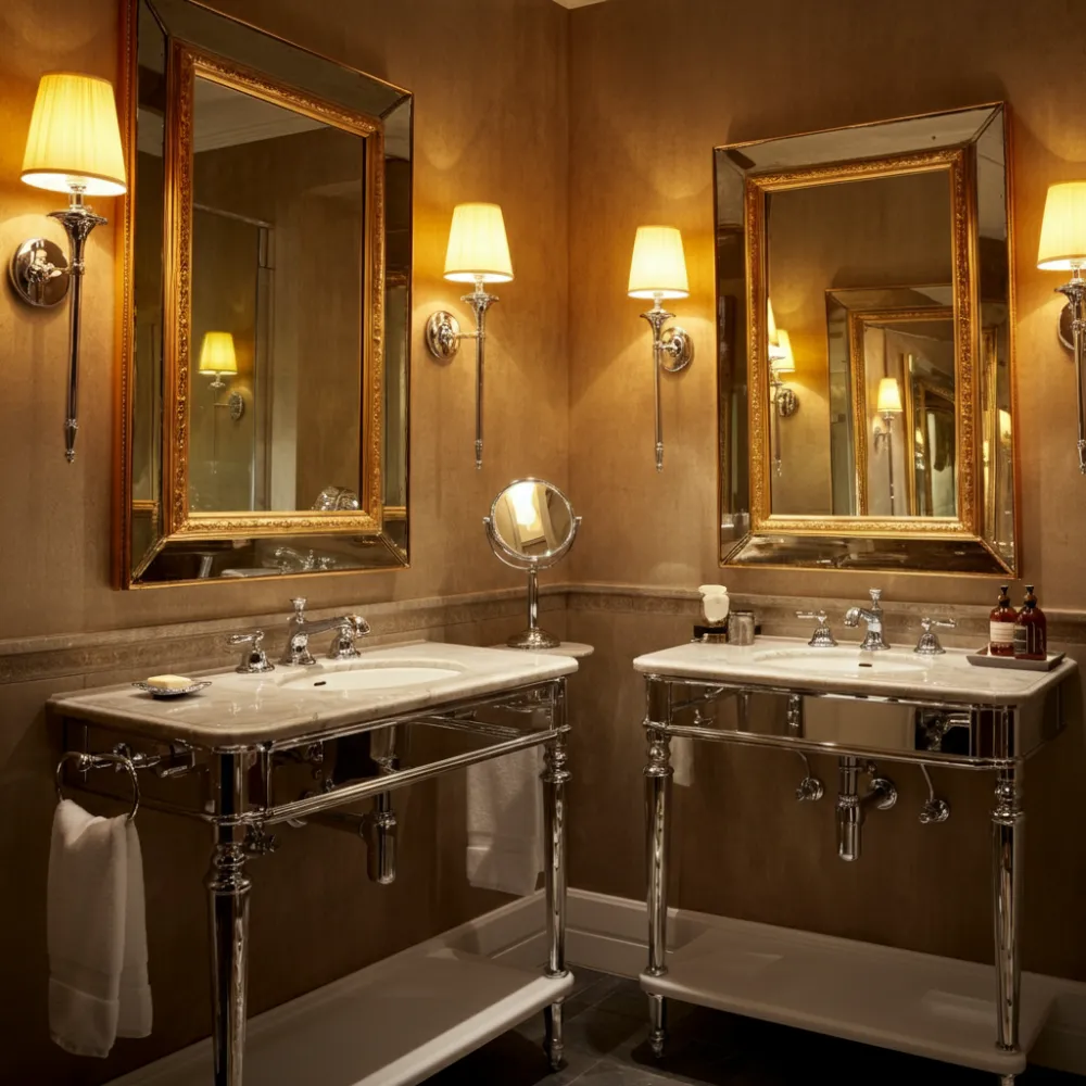 Mixed-Metal Finishes Bathroom