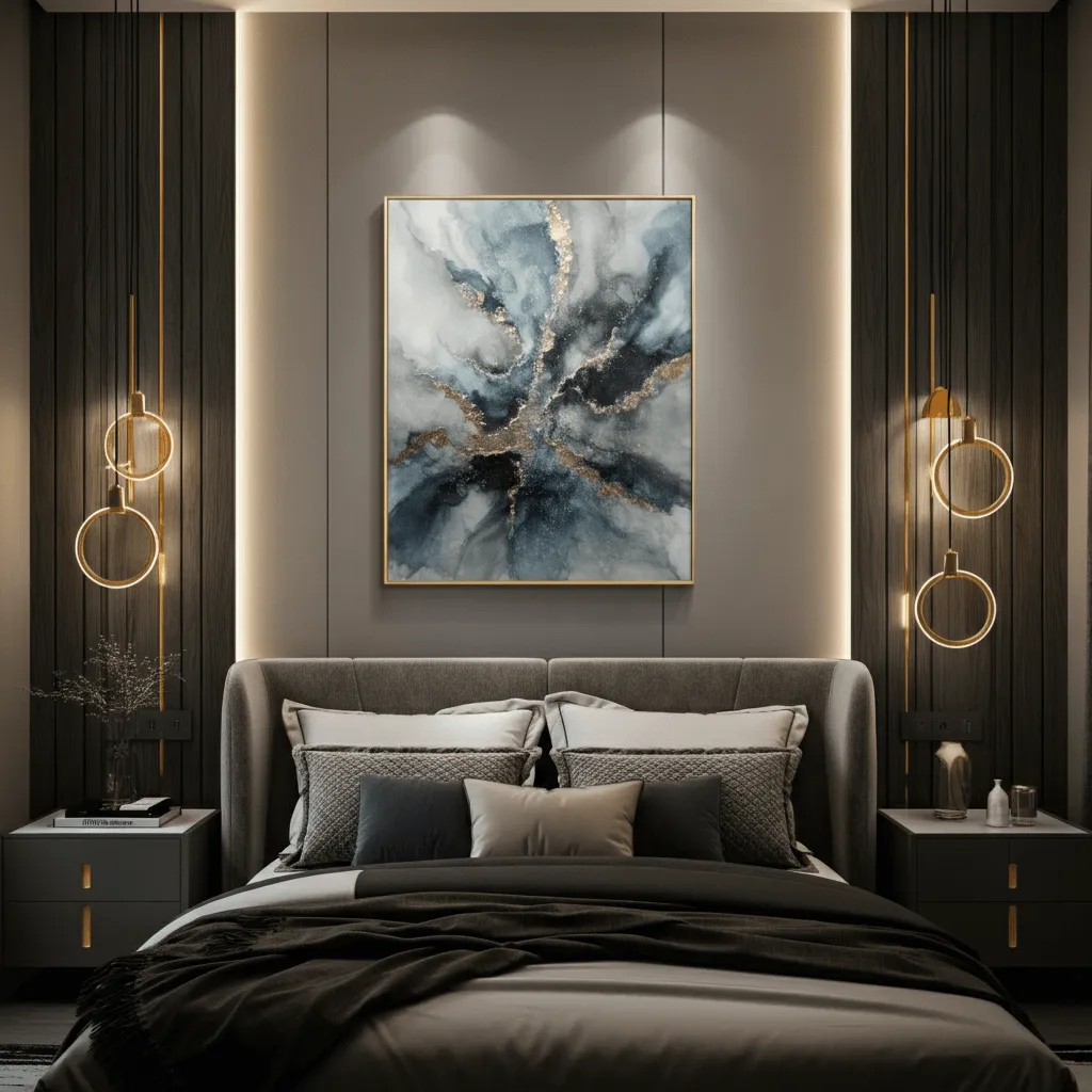 Modern Blue and Grey Artwork