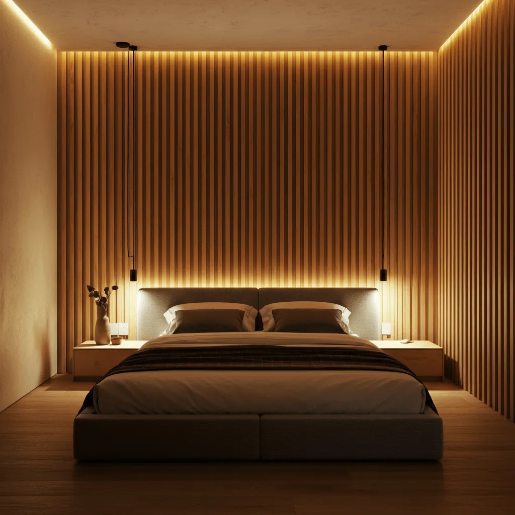 Modern Slat Panels Bedroom