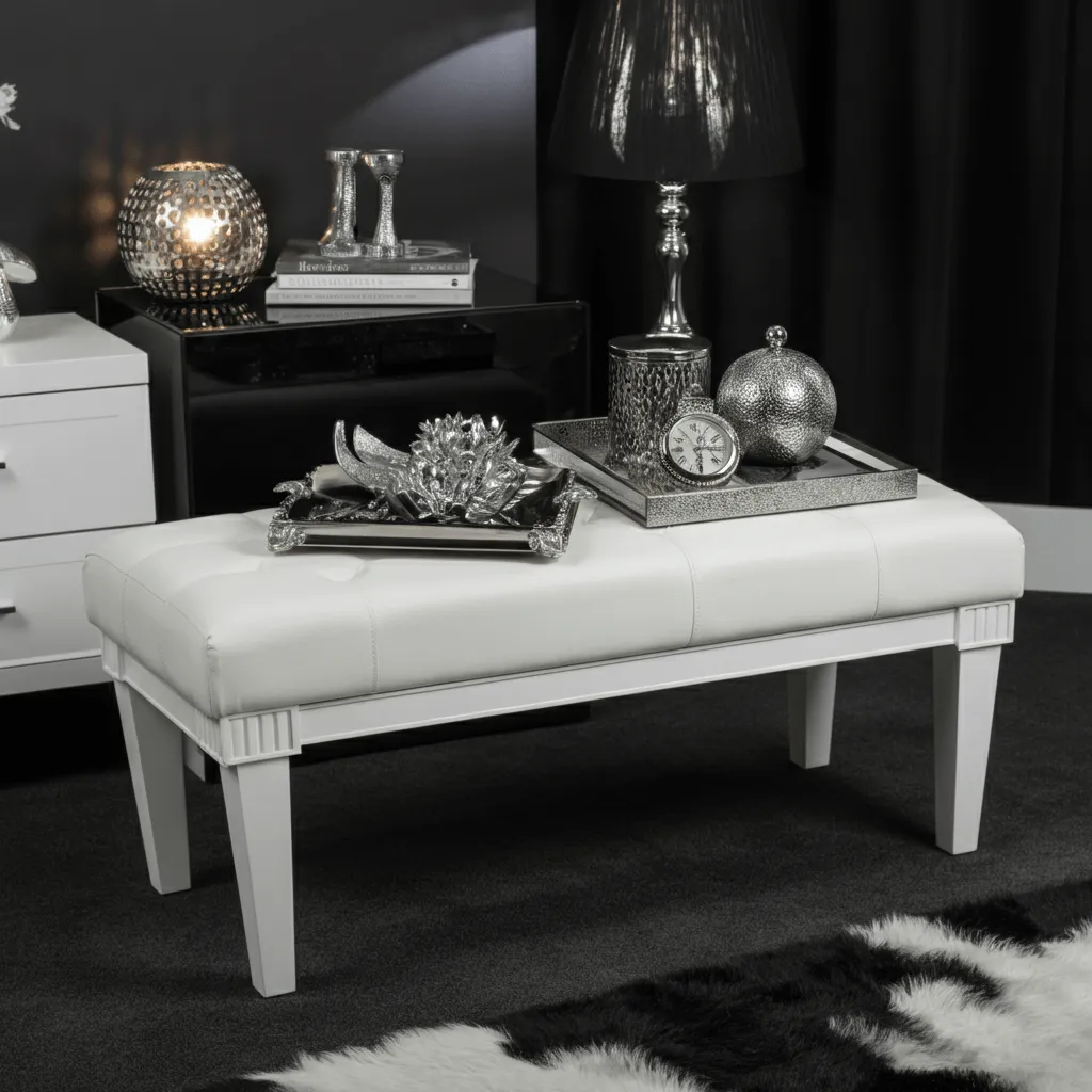 Monochrome Bedroom Bench