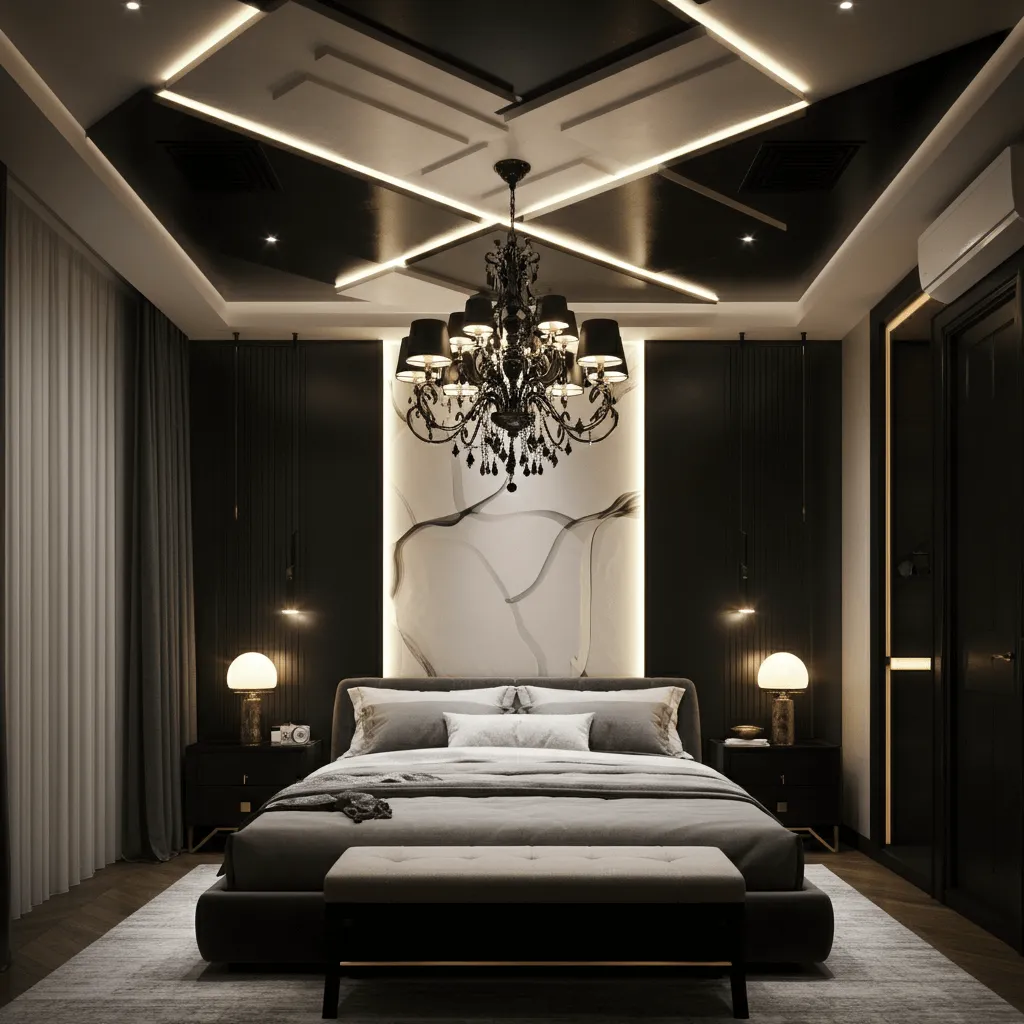 10 Stunning Bedroom False Ceiling Designs That Make Everyone Say WOW 10 Monochrome Ceiling