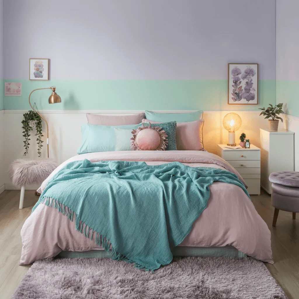 Multicolor Pastel Bedroom