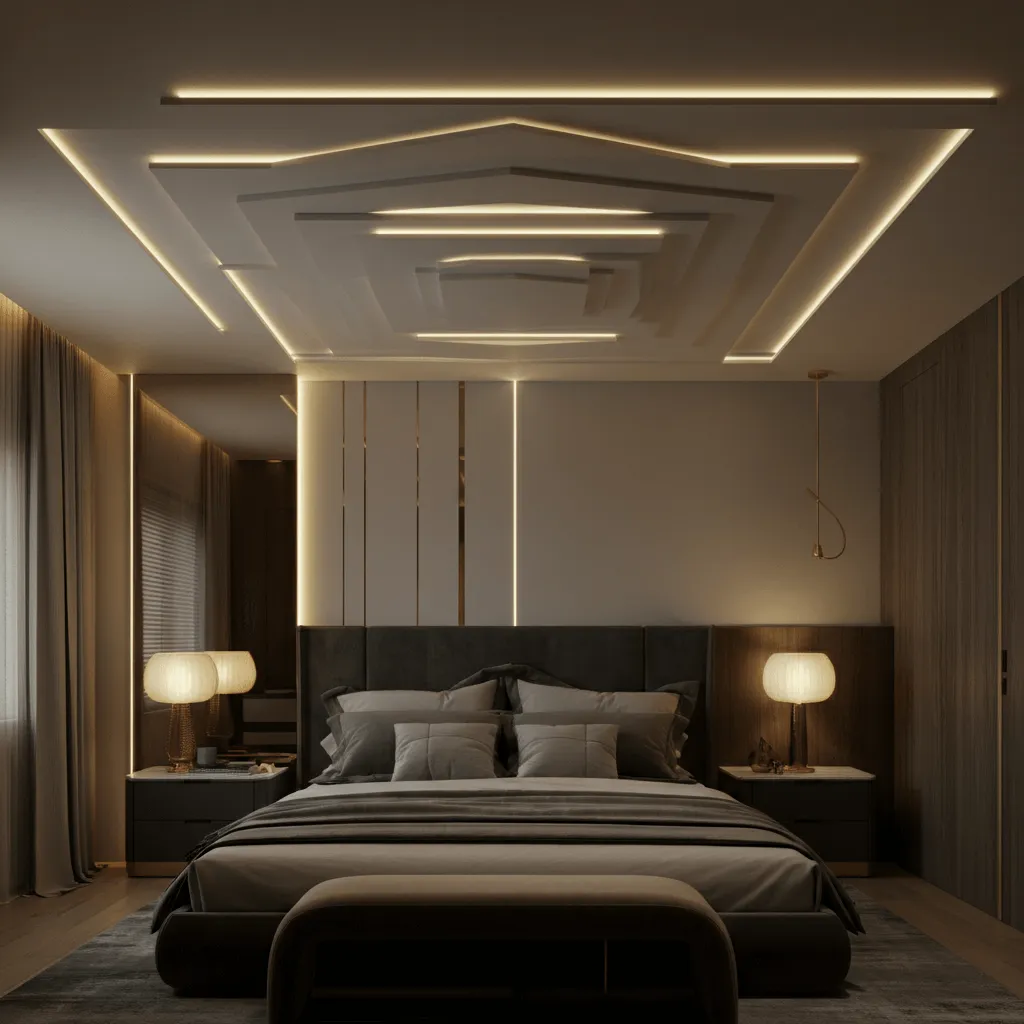 10 Stunning Bedroom False Ceiling Designs That Make Everyone Say WOW 3 Multilayered Gypsum Ceiling