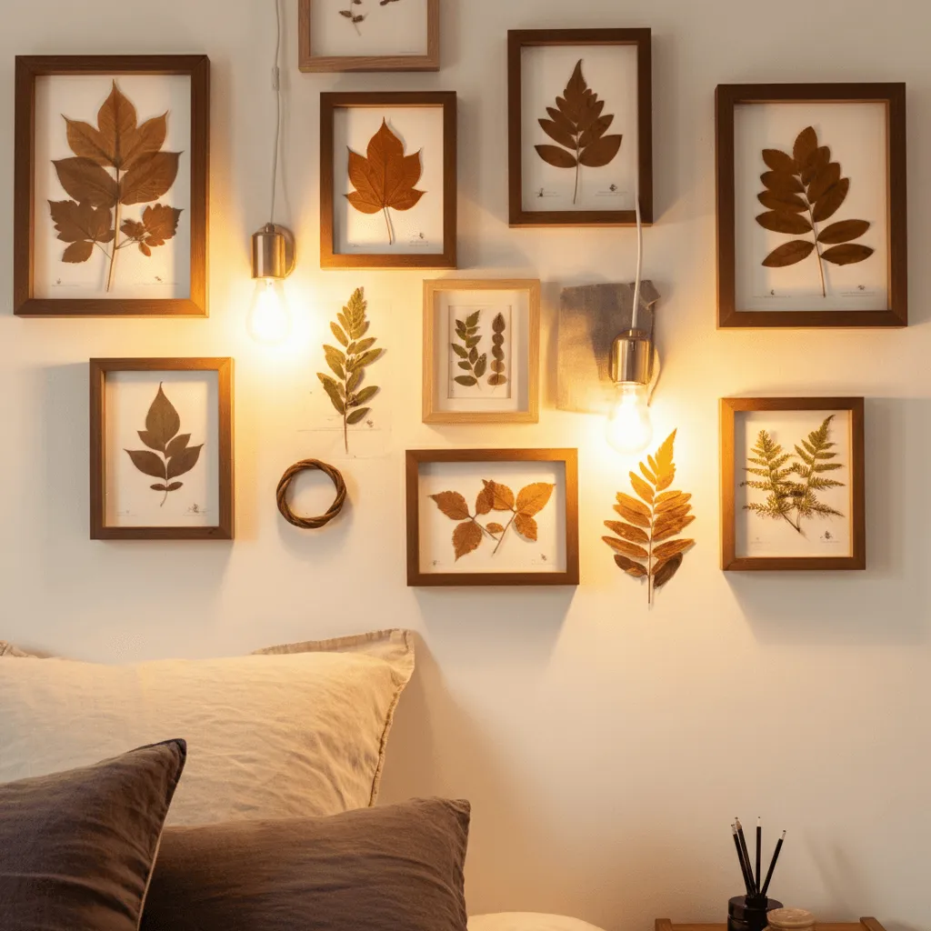 15 Stunning Bedroom Gallery Wall Ideas to Elevate Your Space 13 Natural Elements Display