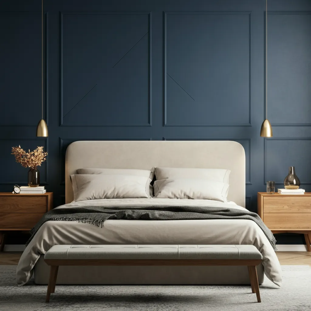 Navy Blue Accent Wall