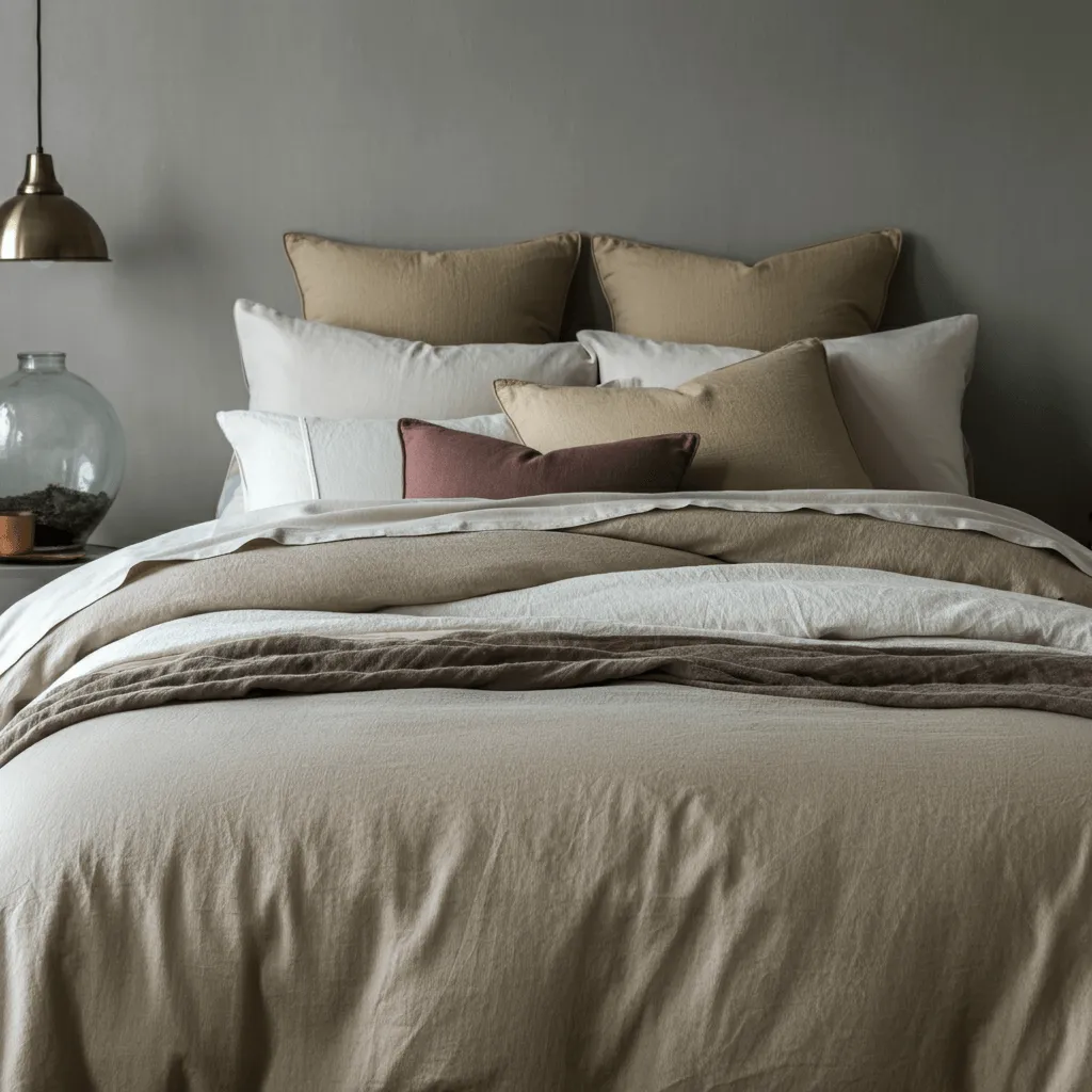 Neutral Bedding with Pillows