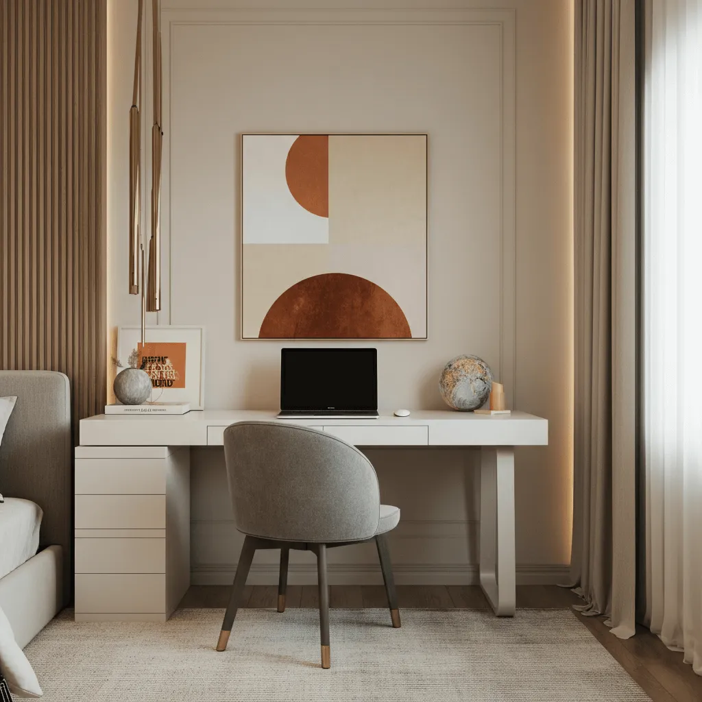 15 Home Office in Bedroom ideas That Feel Spacious & Chic 16 Neutral Palette Workspace