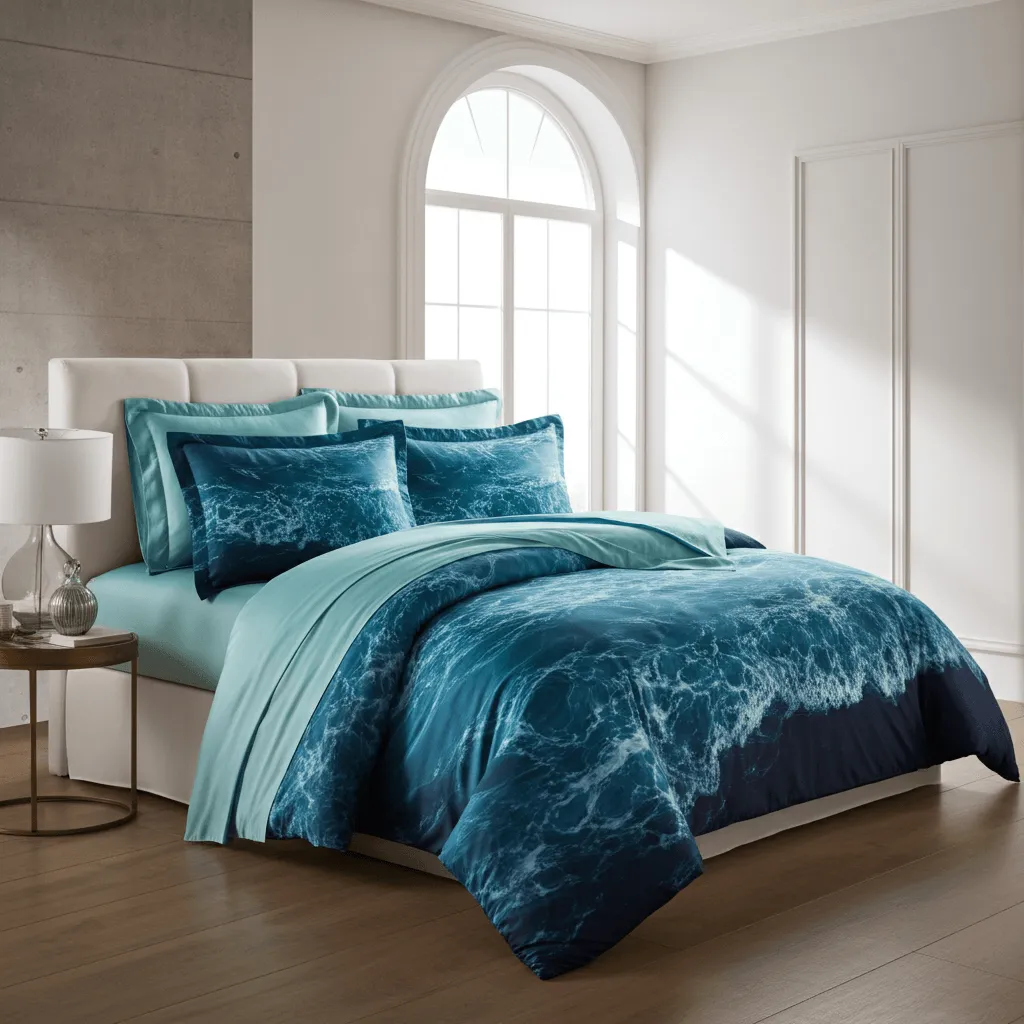 Ocean Wave Bedding Wide View