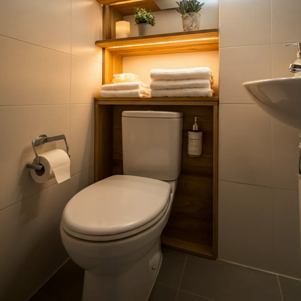 Over-the-Toilet Wooden Shelves