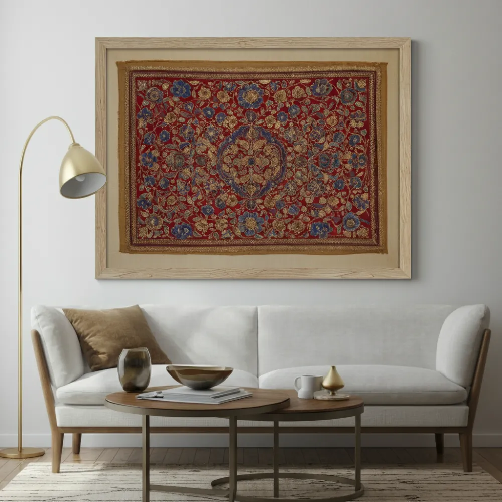 33 Living Room Wall Decor Ideas That Will Blow Your Guests Away! 29 Oversized Framed Textile Art