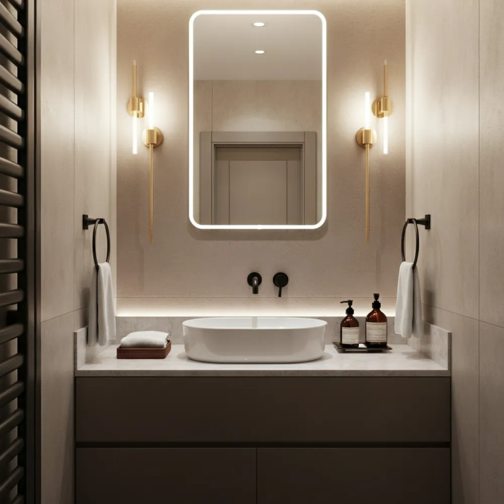 Oversized Mirror Bathroom