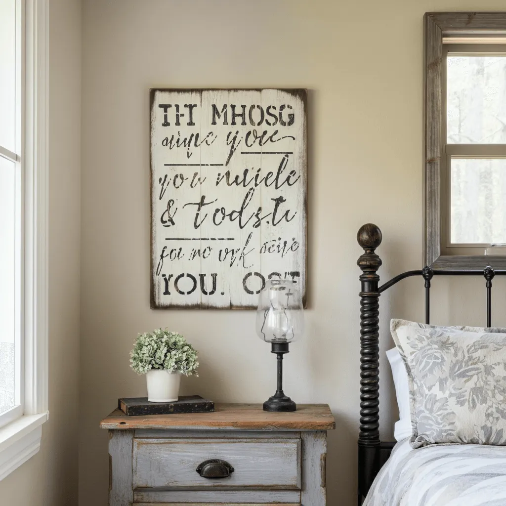 Charming Farmhouse Bedroom Wall Decor Ideas to Try Now 19 Painted Inspirational Sign