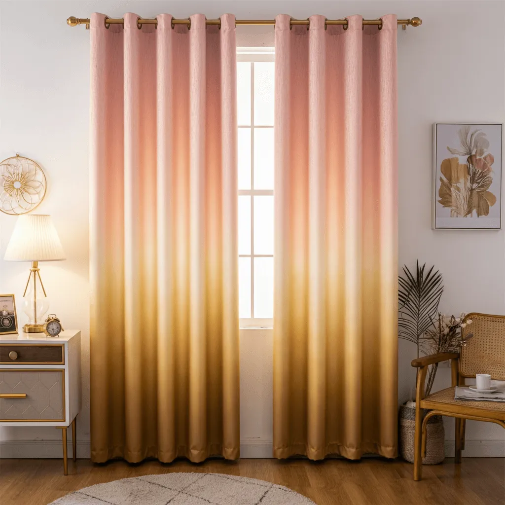 Pink and Gold Curtains