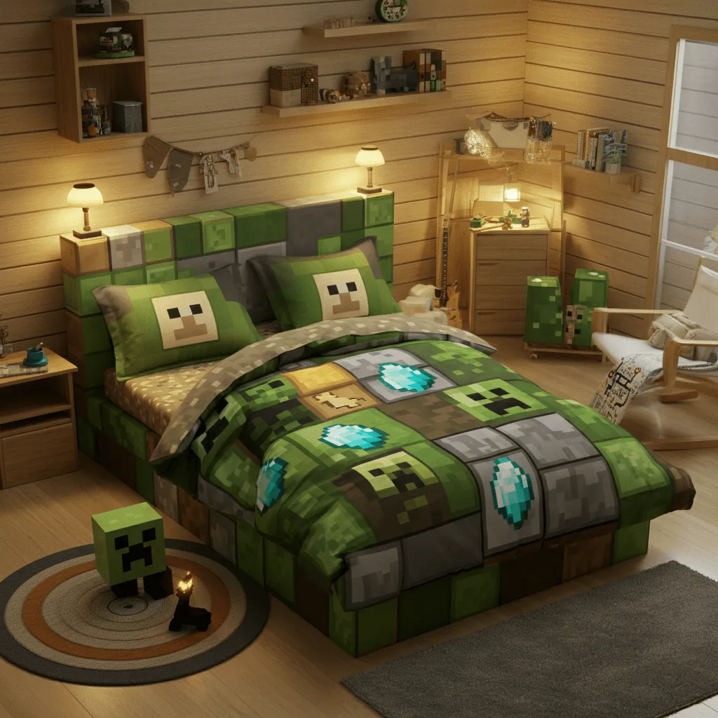 17 Minecraft Bedroom Decor Ideas That Will Blow Your Mind 2 Pixelated Bed Frame
