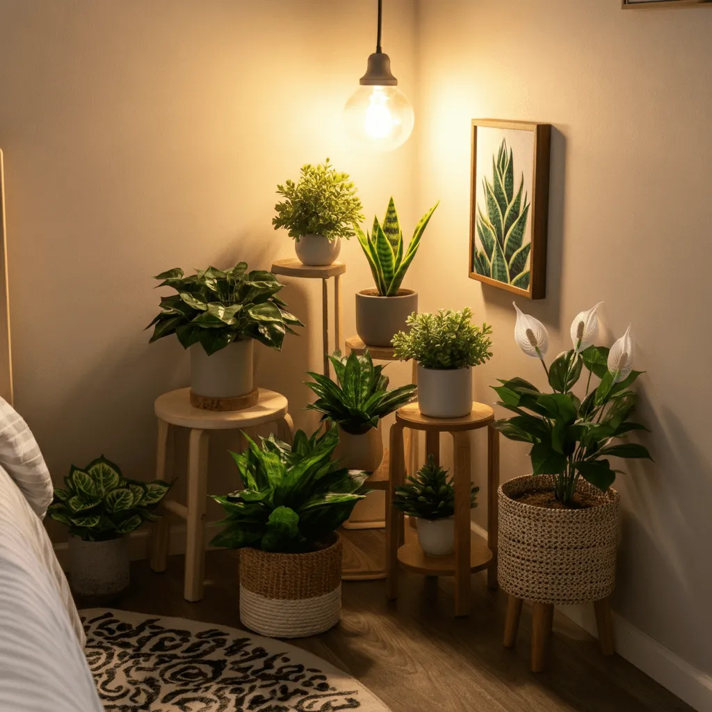 Plant Corner with Faux Plants