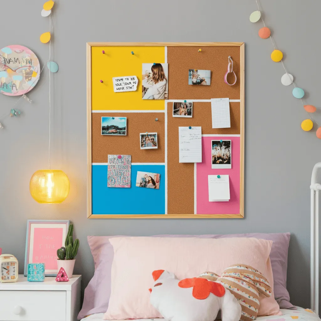 Playful Color Block Cork Board