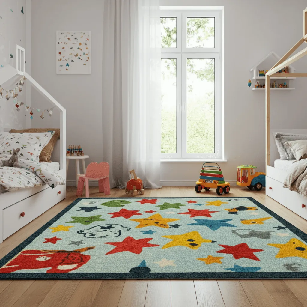 Playful Patterned Rug Kids Room
