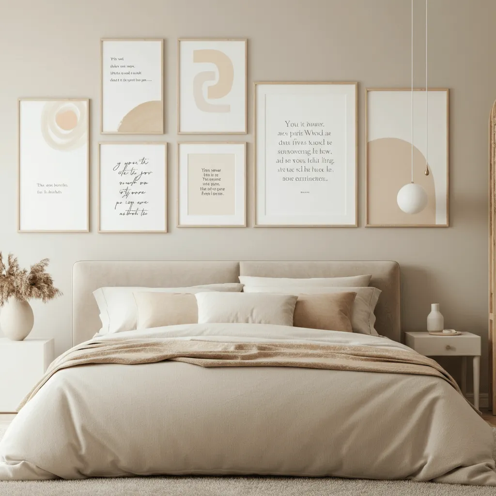 15 Stunning Bedroom Gallery Wall Ideas to Elevate Your Space 12 Quote-Driven Design