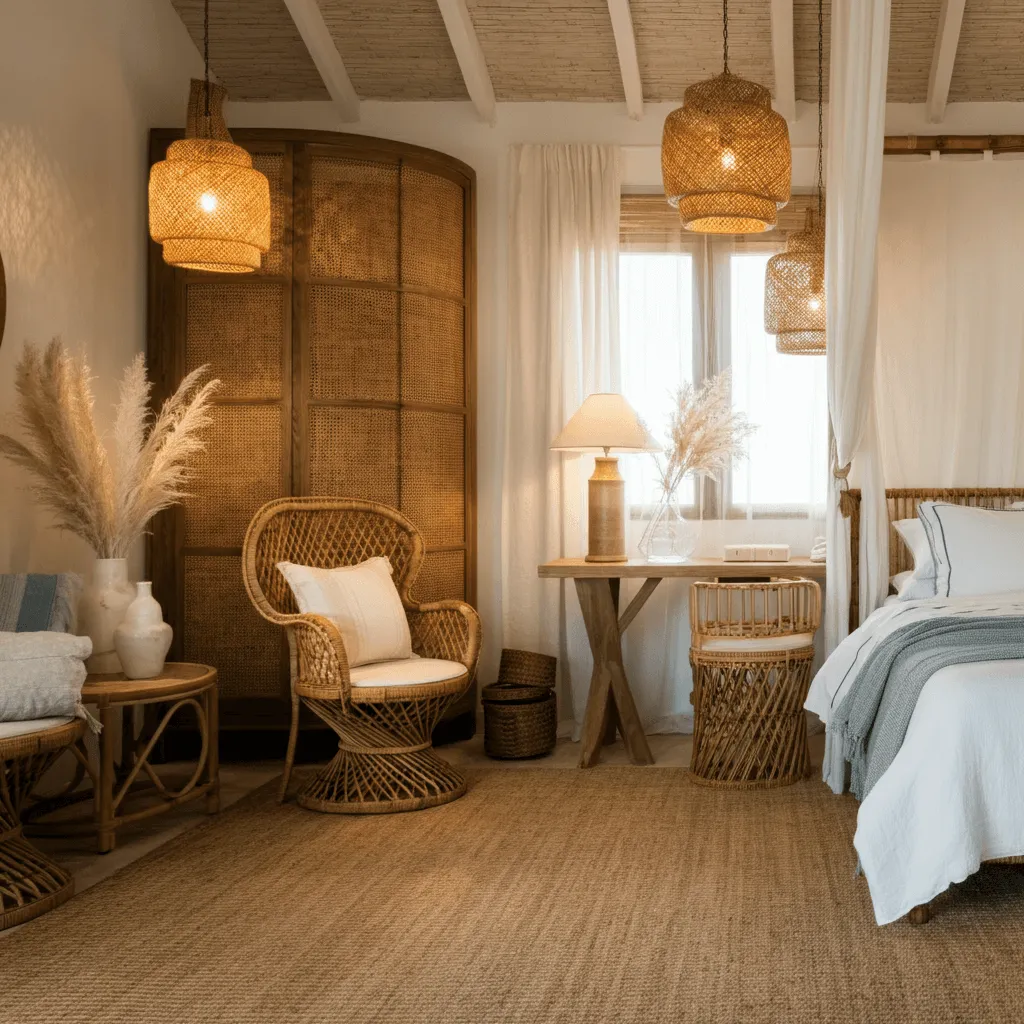Rattan Accessories Coastal Bedroom