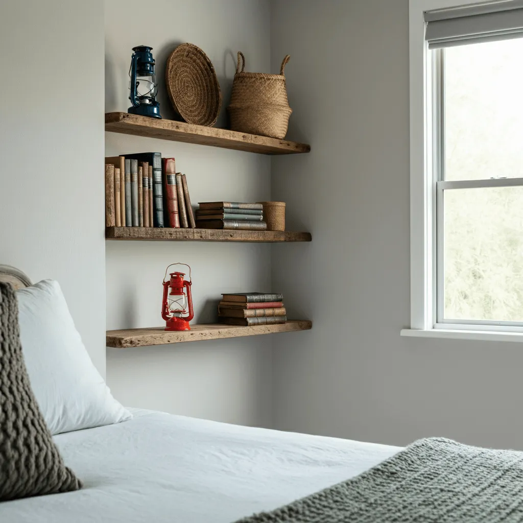 Reclaimed Wood Floating Shelves