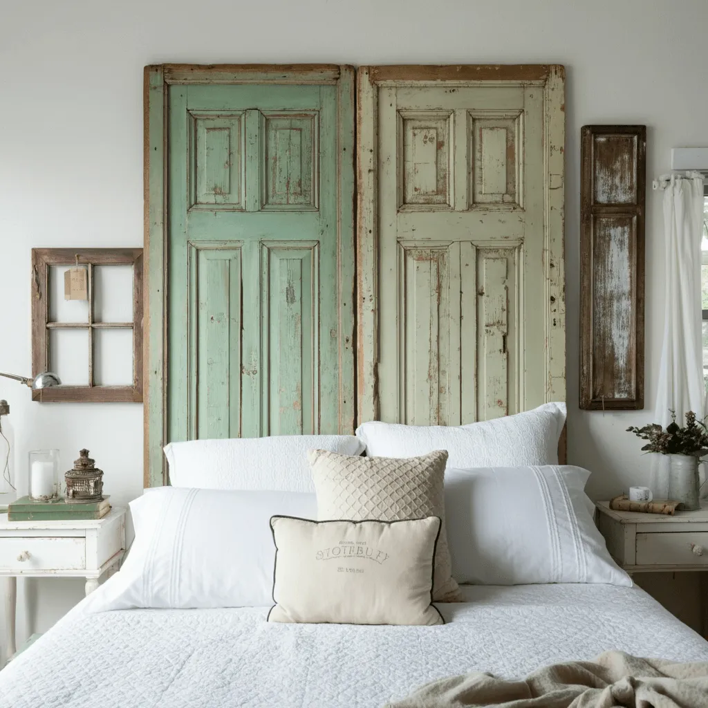 Repurposed Antique Door Headboard