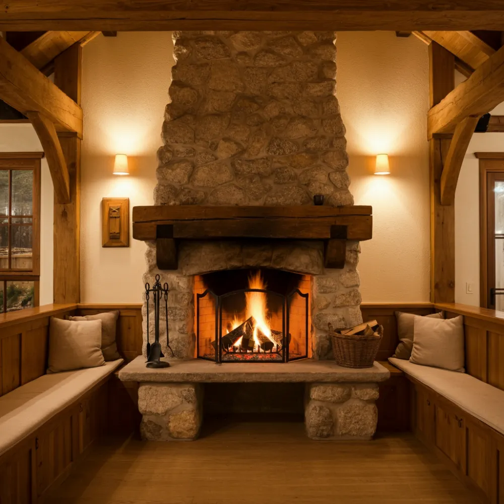 Rustic Stone Hearth