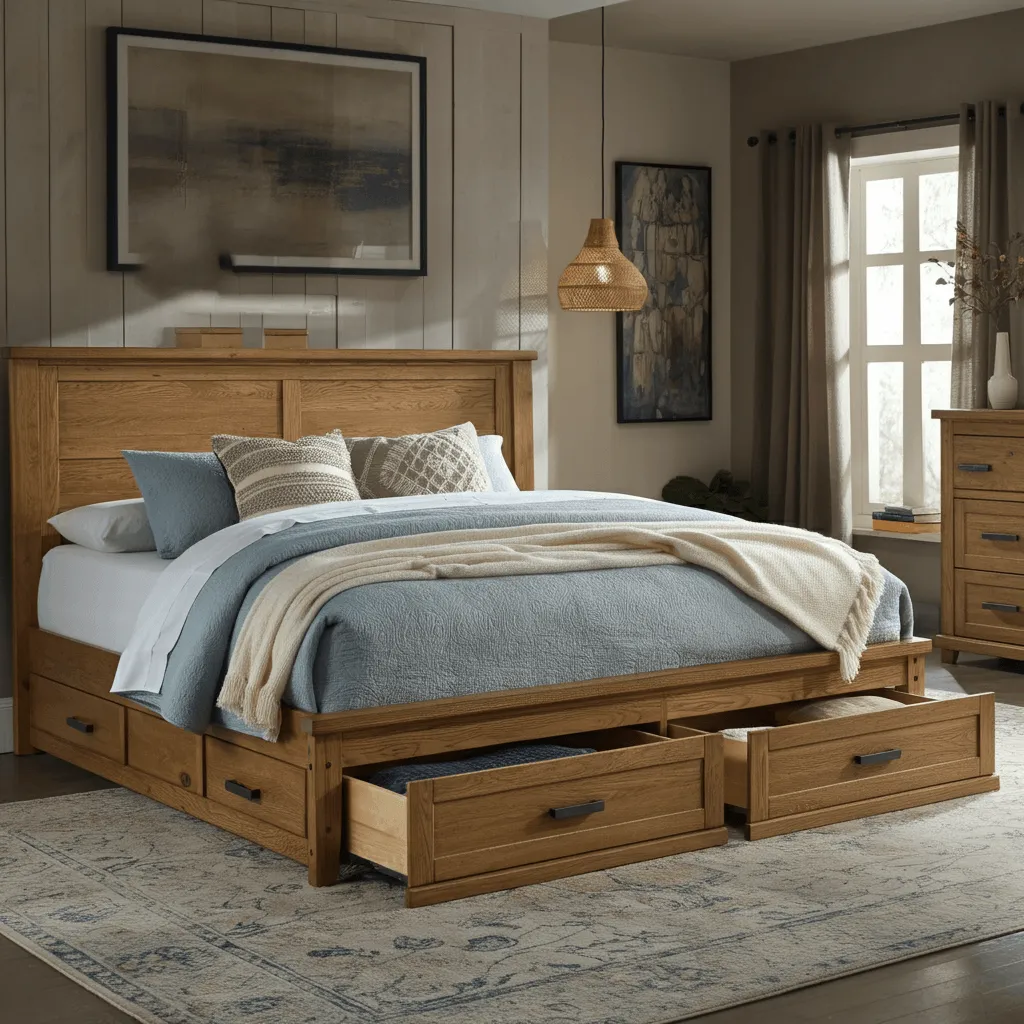 15 Smart Bedroom Storage Beds Ideas to Maximize Space 14 Rustic Wooden Storage Bed