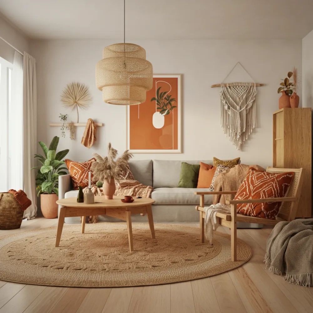 Scandinavian Boho Living Room