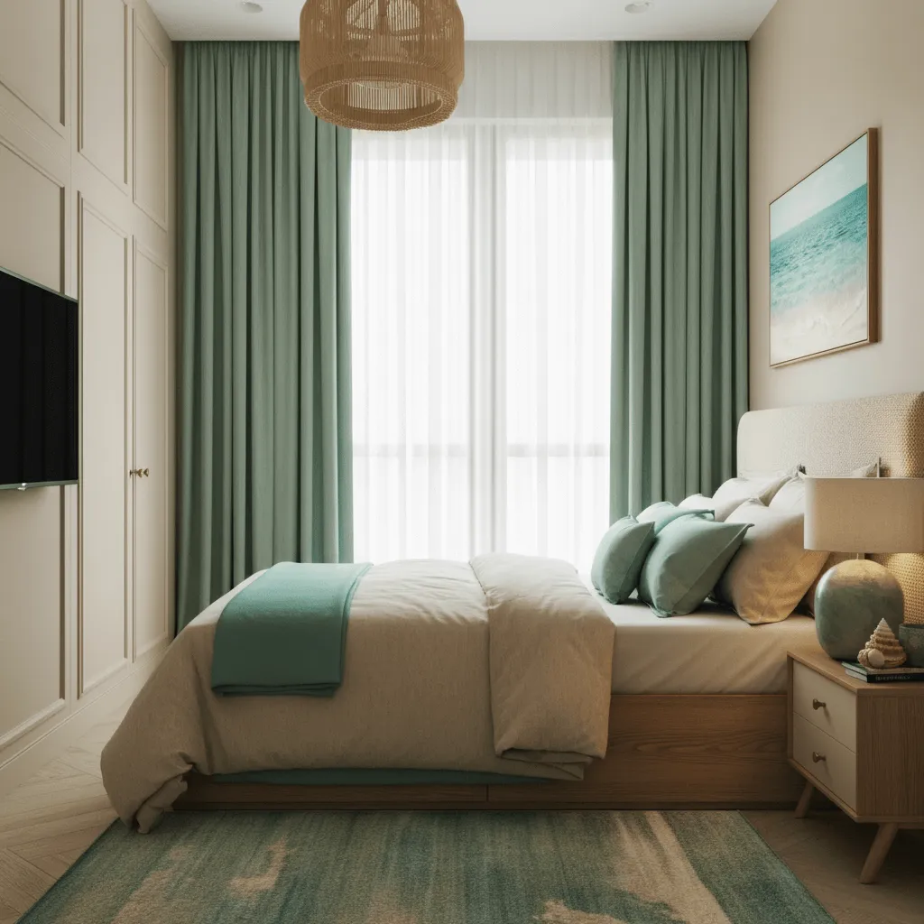 Seafoam Green Coastal Bedroom