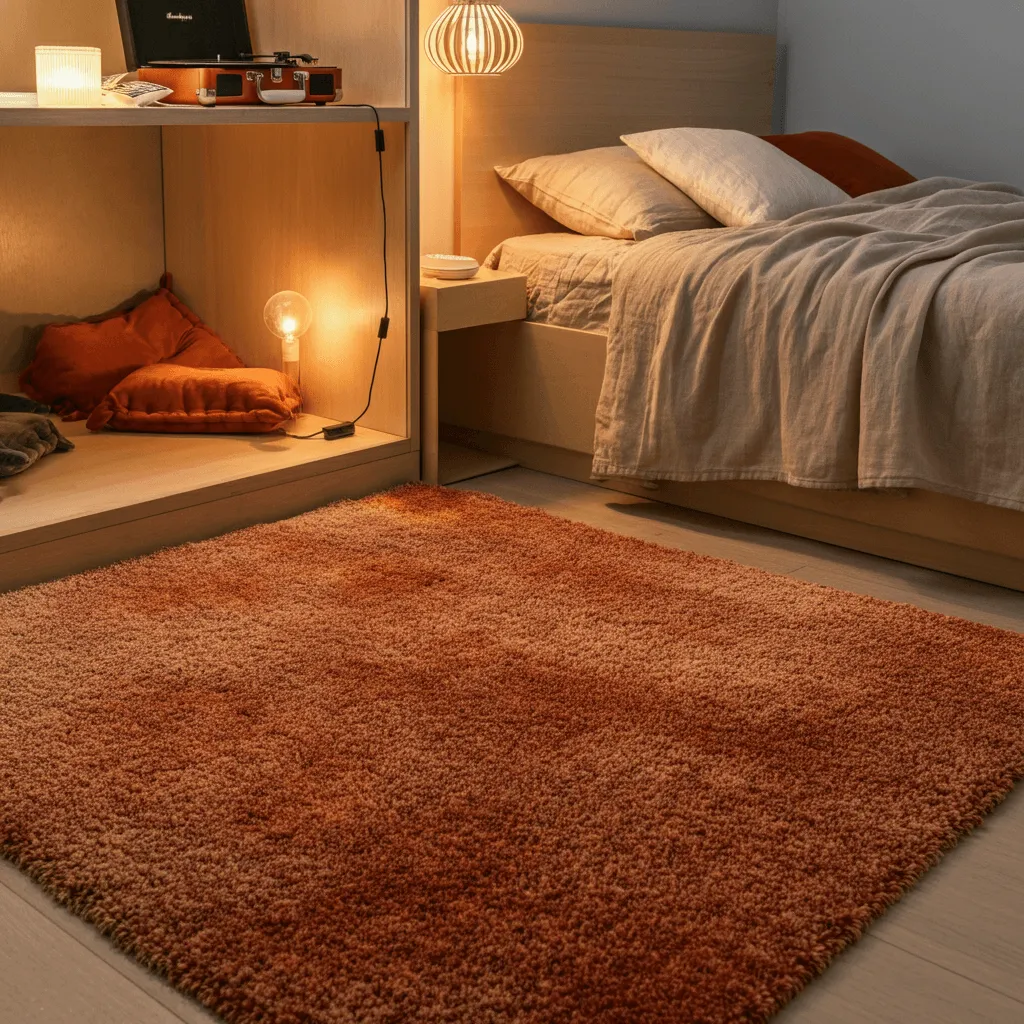 Shag Rug Retro Bedroom