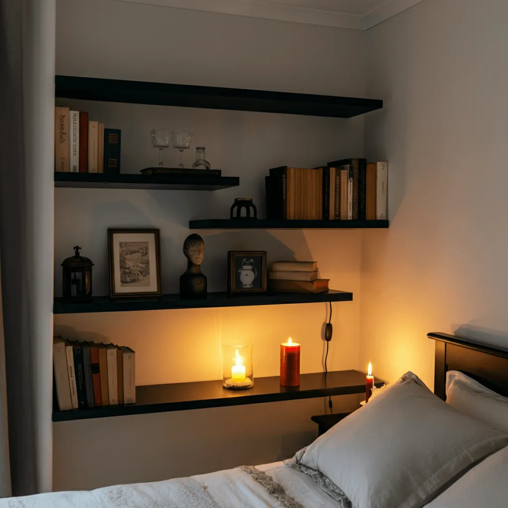 Shelving with Black Accents