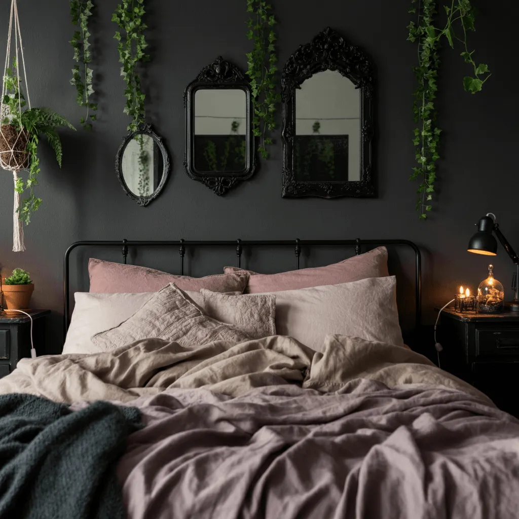 10 Bedroom Grunge Ideas That Scream Cool Without Even Trying 8 Soft Grunge with Botanical Elements