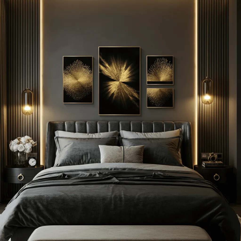 10 Black and Gold Bedroom Decors to Elevate Your Space 9 Sophisticated Art Pieces