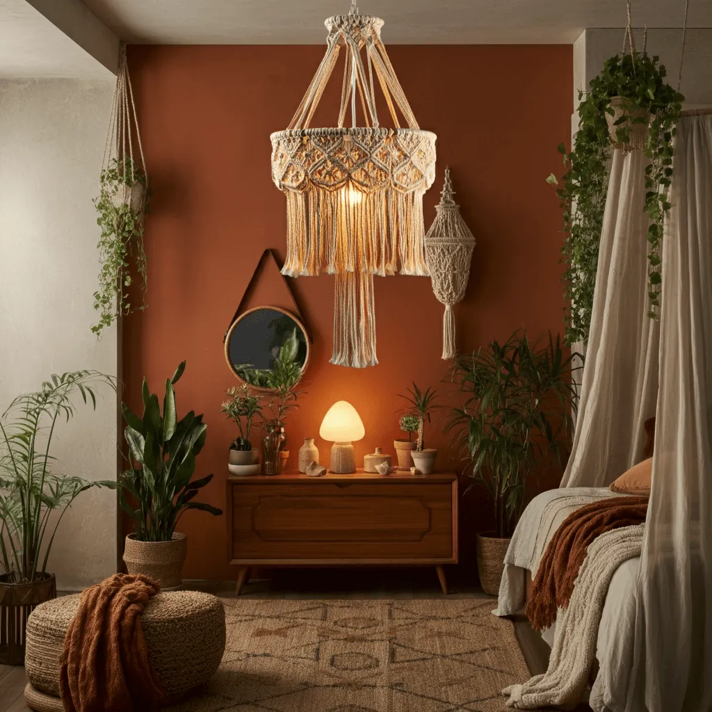 Statement Chandelier Boho Bedroom
