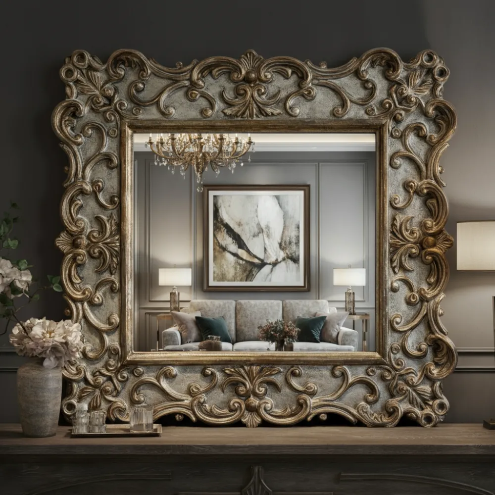 33 Living Room Wall Decor Ideas That Will Blow Your Guests Away! 8 Statement Mirror Ornate Frame