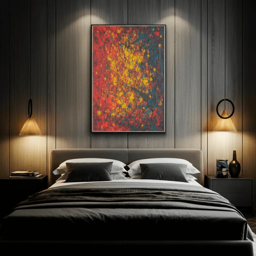 15 Stunning Bedroom Gallery Wall Ideas to Elevate Your Space 4 Statement Oversized Piece