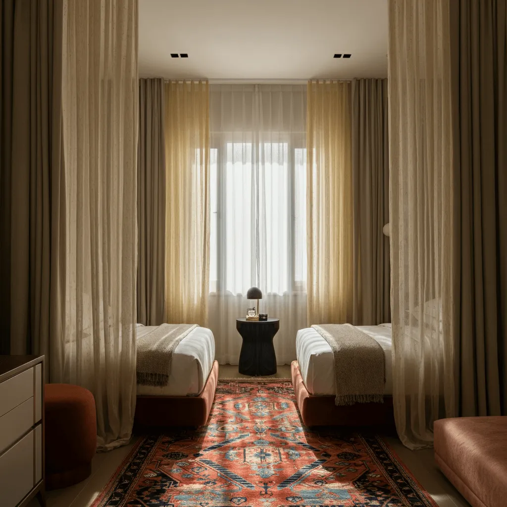 Statement Rugs and Curtains