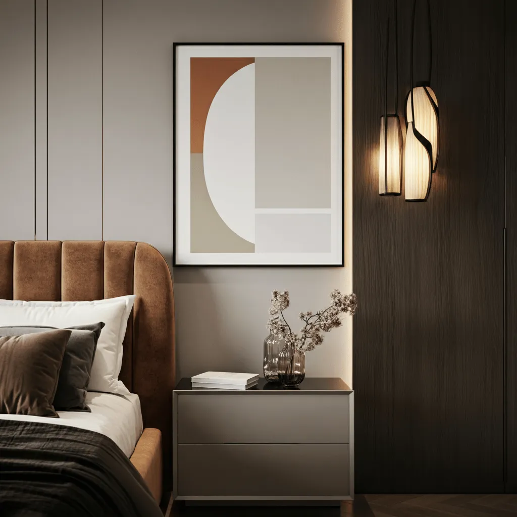 15 Creative Bedroom Bedside Tables Styling Ideas for a Perfect Look 9 Statement Wall Art Bedside