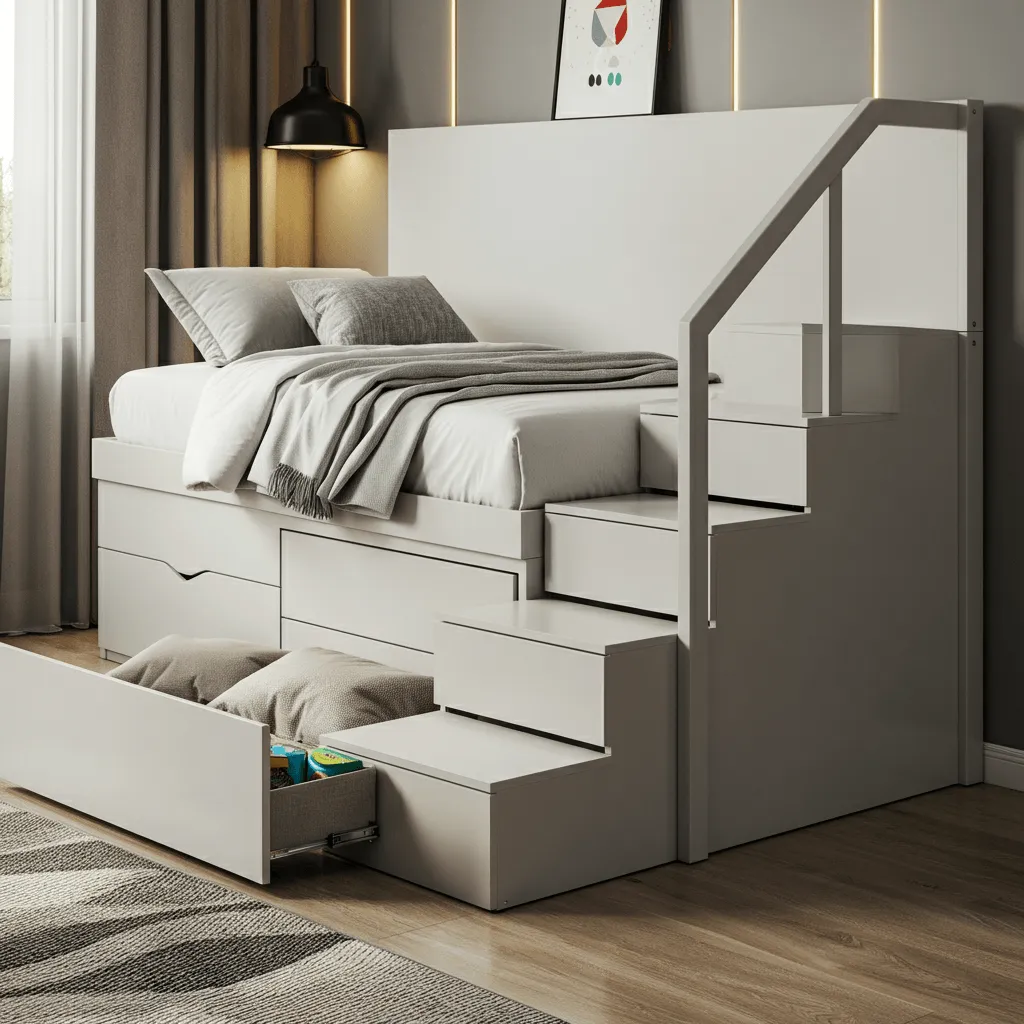 15 Smart Bedroom Storage Beds Ideas to Maximize Space 11 Storage Bed with Stairs