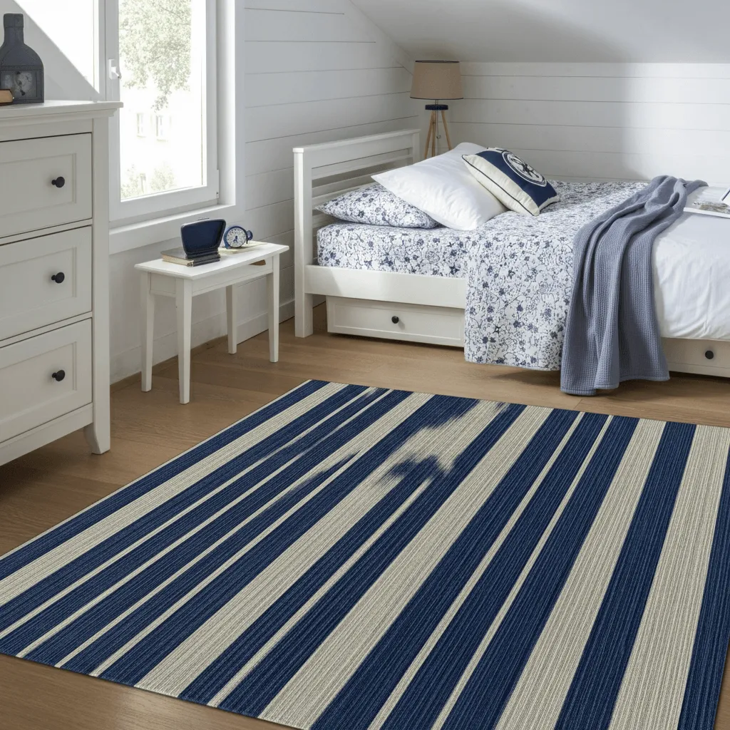 Striped Rug Bedroom Decor