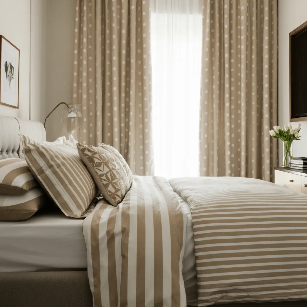 Subtle Patterns Tan Bedroom